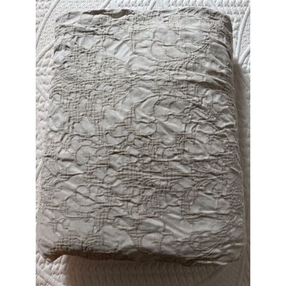 Rachel Zoe Los Angeles Cotton Embroidered Duvet Cover and 2 shams, King, Beige - Picture 1 of 11